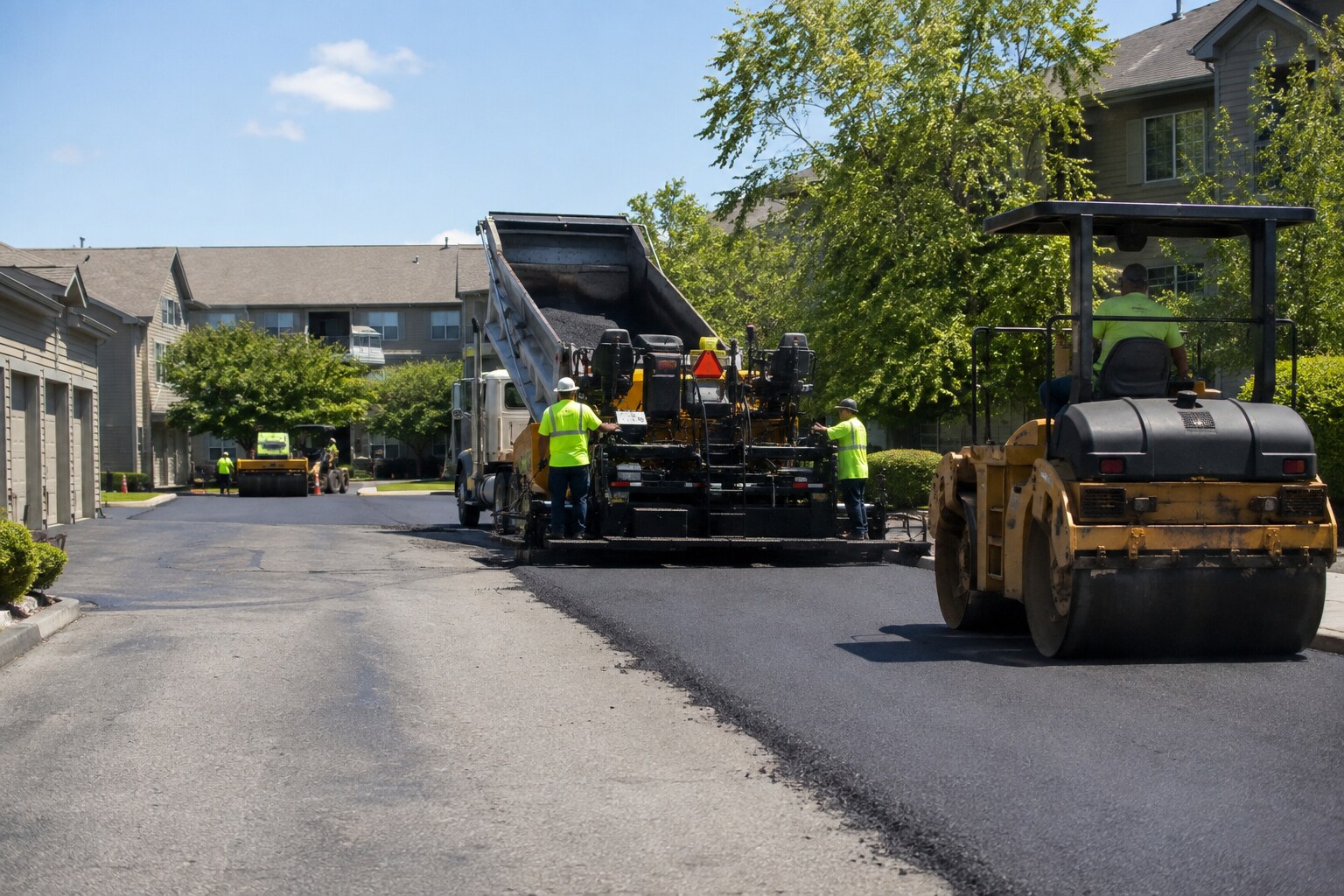 Asphalt paving and resurfacing at a multifamily community