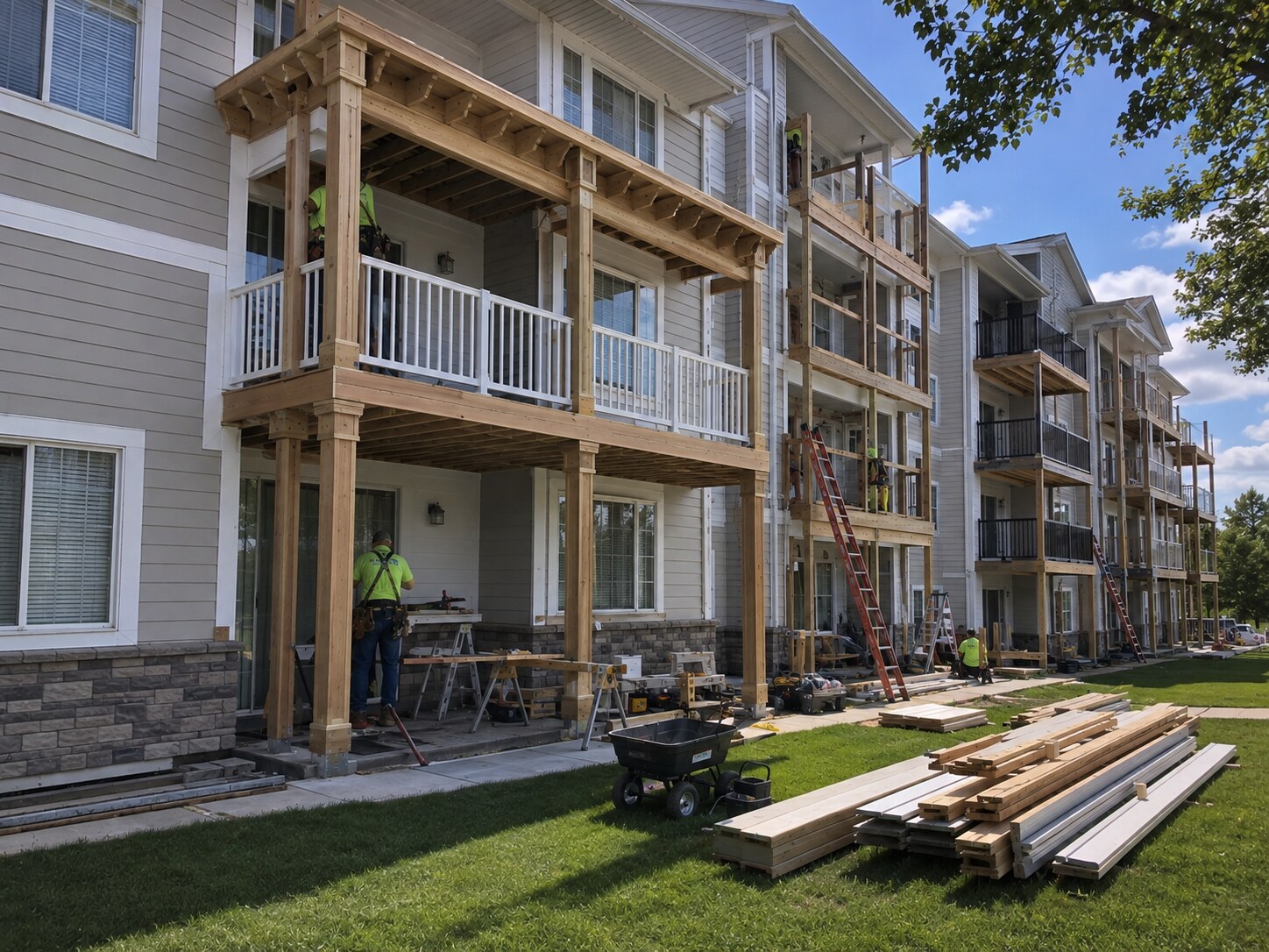 Balcony and deck replacement across a multifamily or condominium community